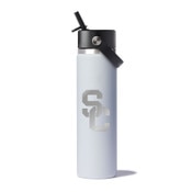 USC Trojans White SC Interlock Hydro Flask 24oz Wide Mouth Straw Lid